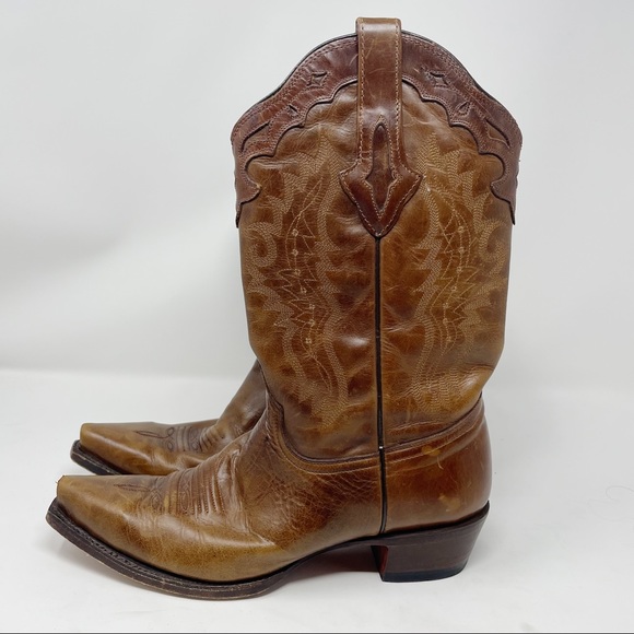 Resistol | Men’s Brown Leather Cowboy Boots sz 10B - Picture 5 of 7